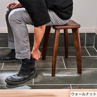 【旭川家具】KAKUスツール ウォールナットNA 持ち運びしやすい椅子_00059