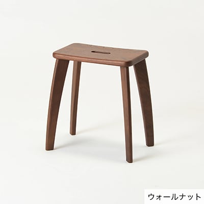 【旭川家具】KAKUスツール ウォールナットNA 持ち運びしやすい椅子_00059