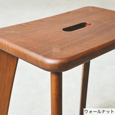 【旭川家具】KAKUスツール ウォールナットNA 持ち運びしやすい椅子_00059