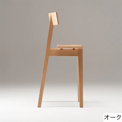 【旭川家具】ハーフチェア(引出無タイプ) オークNA 持ち運びしやすい椅子_00064