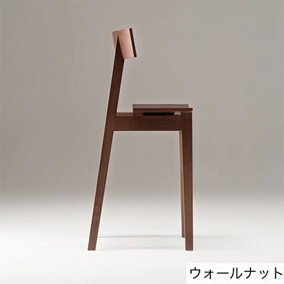 【旭川家具】ハーフチェア(引出無タイプ) ウォールナットNA 持ち運びしやすい椅子_00061