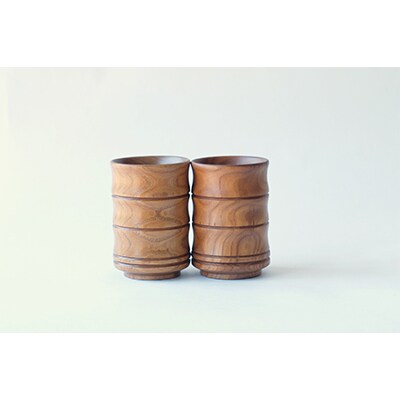槐(えんじゅ)湯呑み竹型　大　ペア_00503