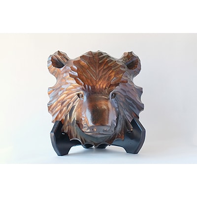 木彫りの熊マスク8号　スタンド脚付_01398