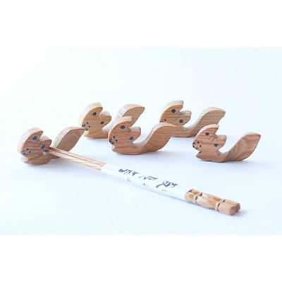 蝦夷箸5膳とキタキツネ箸置きセット_01401