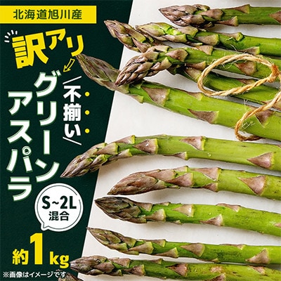 【訳あり】2026年発送 春収穫北海道産グリーンアスパラ 約1.0kg(S～2L混合)_05955