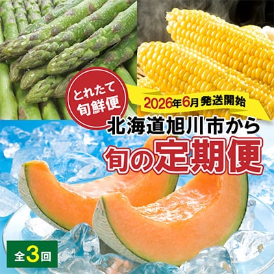 【発送月固定定期便】2026年6月発送開始とれたて旬鮮便北海道旭川市から旬の定期便01107_全3回