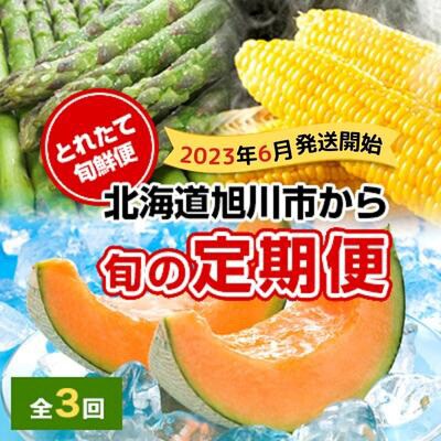 2023年6月発送開始『定期便』とれたて旬鮮便～北海道旭川市から旬の定期便_01107～全3回