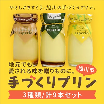【のし付き】新鮮な牛乳を使用した、手づくりプリン3種類計9本セット_00155