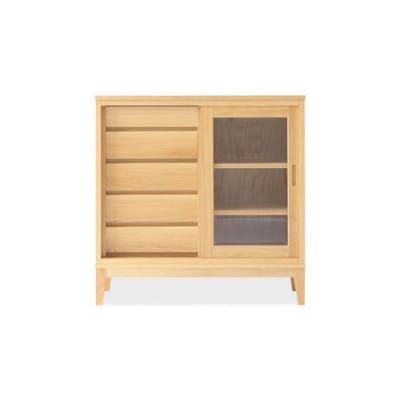 旭川家具 MUKU工房オリジナル ムク キャビネット ナラ_03234