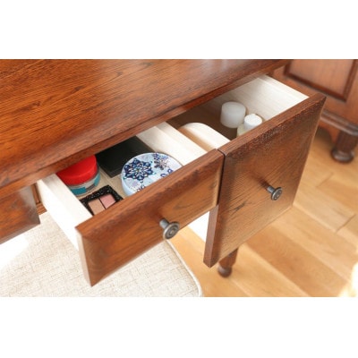 旭川家具 山室家具製作所 オーク35 No.28 三面鏡ドレッサー(スツール付き)_03860