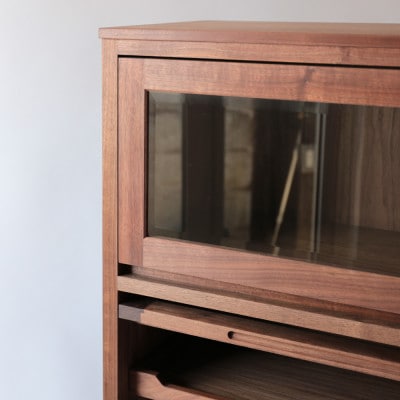 旭川家具 山室家具製作所 ココ キャビネット2段 ウォールナット_04588