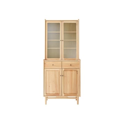 旭川家具 MUKU工房オリジナル ジャム カップボード 80 北海道ナラ_04705