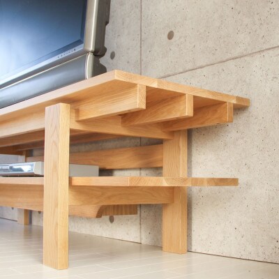 旭川家具 MUKU工房オリジナル ノキ TVボード 北海道ナラ_04912