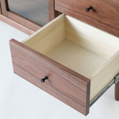 旭川家具 MUKU工房オリジナル ジャム テレビ台 ハイ 120 ウォールナット_04908