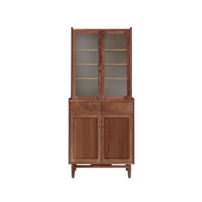 旭川家具 MUKU工房オリジナル ジャム カップボード 80 ウォールナット_04907