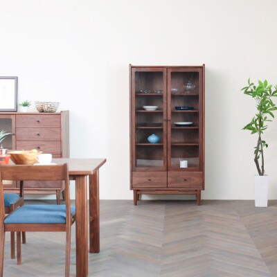 旭川家具 MUKU工房オリジナル ジャム キャビネット 引出し ウォールナット_04898