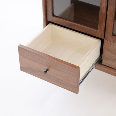 旭川家具 MUKU工房オリジナル ジャム キャビネット 引出し ウォールナット_04898