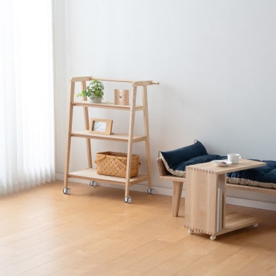 旭川家具　cosine　ワゴン シェルフ　メープル_04445
