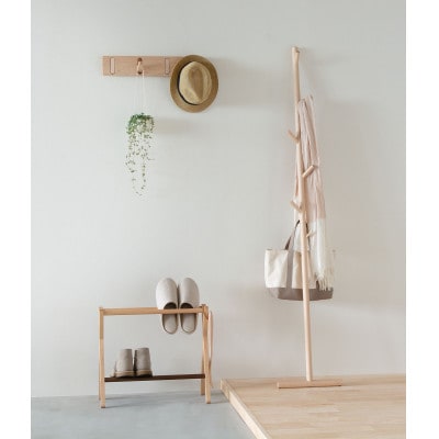 旭川家具　cosine　スリッパ&シューラック　北海道タモ×ウォルナット_05759