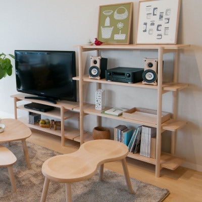 旭川家具　cosine　リビングシェルフ120　北海道タモ_05764