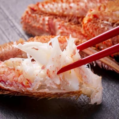 【先行予約】北海道オホーツク産海明け活毛ガニボイル未冷凍チルド冷蔵配送500g前後×2尾_03500