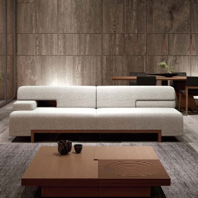 カンディハウス ATILLA LUX リビングソファー240 ウォルナットCW / ベントレー GY
