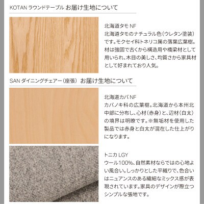 KOTANラウンドテーブルφ120北海道タモNF&サンDチェアー カバNF/トニカLGY_03117