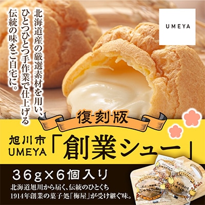 北海道旭川市製造 創業シュー 36g×6_04743