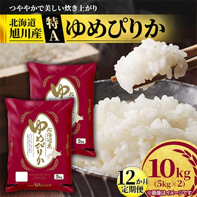 【毎月定期便】【特A】旭川産ゆめぴりか　精米10kg(5kg×2)お米_06636　全12回
