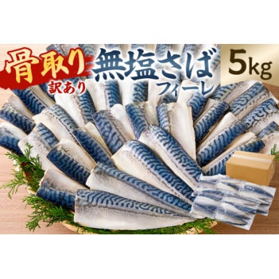 【訳あり】骨取り無塩さばフィーレ5kg(1kg×5袋) mi0012-0151