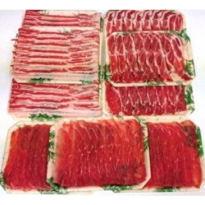 里見和豚焼肉・鍋セット(総量1.35kgモモ肉スライス、肩ロ-ス肉スライス、バラ肉スライス)