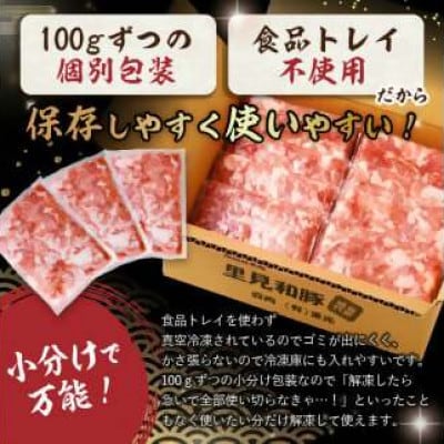 里見和豚 個別包装 小間切れ 800g (100g×8) トレイ不使用　mi0017-0008
