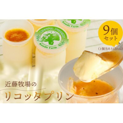 近藤牧場のリコッタプリン120ml×9個　mi0003-0014
