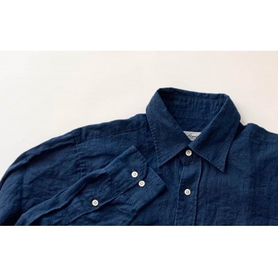 【創業60年以上の工場で仕立てた】藍染シャツ(男女兼用)Lサイズ
