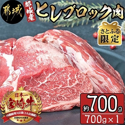 【さとふる限定】都城産宮崎牛ヒレブロック肉約700g