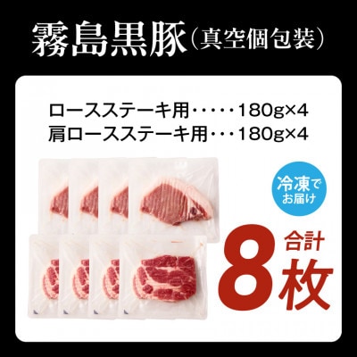 霧島黒豚ステーキセット(ロース&肩ロース各4枚)