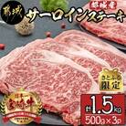 【さとふる限定】都城産　宮崎牛サーロインステーキ合計1.5kg