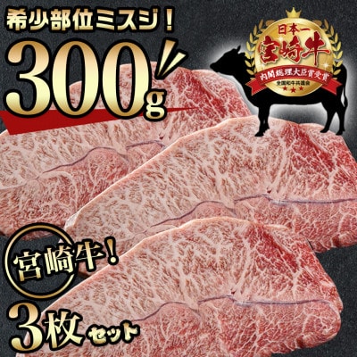 宮崎牛ミスジステーキ　約100g×3枚