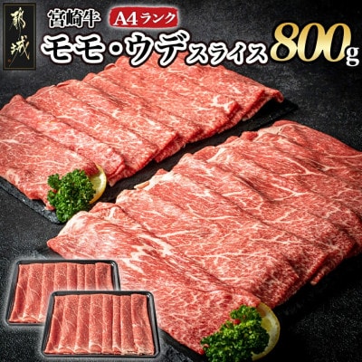 《宮崎牛》【宮崎県】モモ・ウデスライス (400g×2パック)