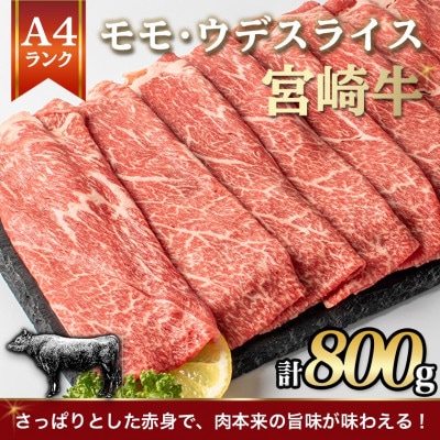 《宮崎牛》【宮崎県】モモ・ウデスライス (400g×2パック)