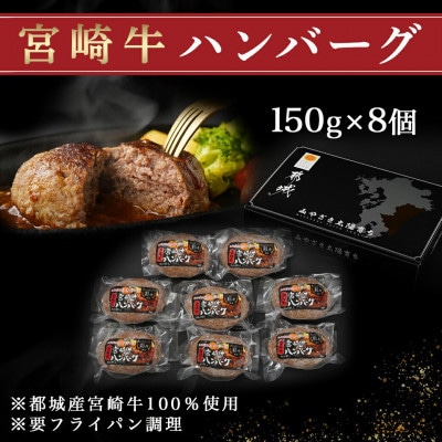 宮崎牛100%ハンバーグ150g×8個