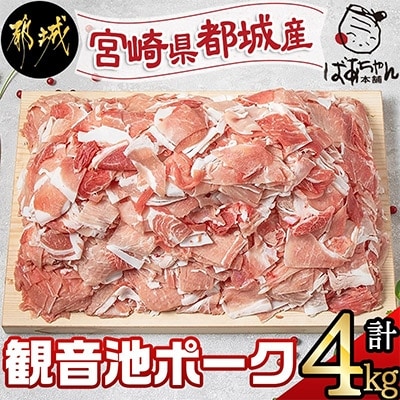 【さとふる限定】【宮崎県 都城市産】「観音池ポーク」4kgセット