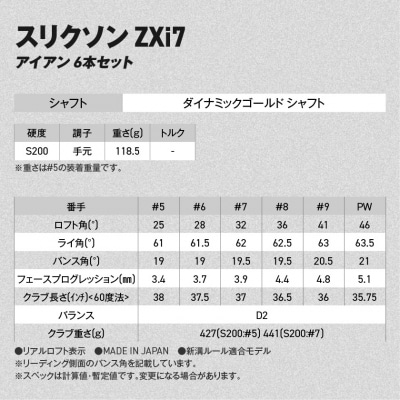 ZXi7アイアン ダイナミックゴールドスチール6本セット(#5～9、PW/S200)2026モデル