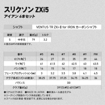 ZXi5アイアンVENTUS TRZXi-IIカーボン6本セット(#5～9、PW/S)2026モデル