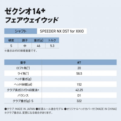 ゼクシオ 14+ フェアウェイウッド【7/S】ゴルフボールセット【複数個口で配送】