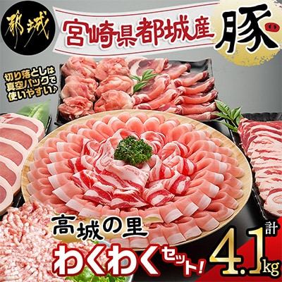 【さとふる限定】【使い易さ抜群】都城産豚「高城の里」わくわく4.1kgセット!!【期間限定】