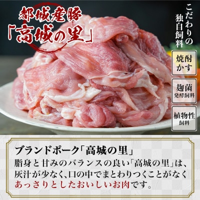 都城産豚「高城の里」切落とし　小分け真空パックで3.25kg!　