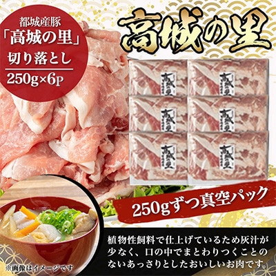 都城産豚「高城の里」切落とし　小分け真空パックで1.5kg!