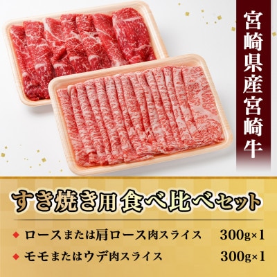 宮崎牛すき焼き用食べ比べセット600g(都城市)