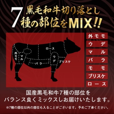 【黒毛和牛】切り落とし1kg(250g×4パック)